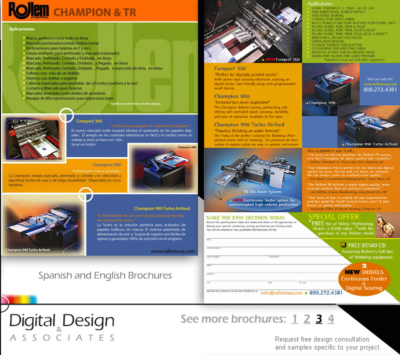 BROCHURE DESIGN - Layouts involved graphic design, image selection, text editing/proofing and offset printing coordination.