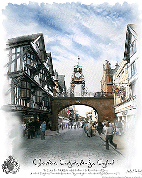 Chesters Eastgate Bridge, England - Copyright Protected - by Artist Kimberley Reid and CastleColors.com