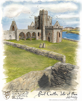 Peel Castle on IOM - Copyright Protected - by Artist Kimberley Reid and CastleColors.com